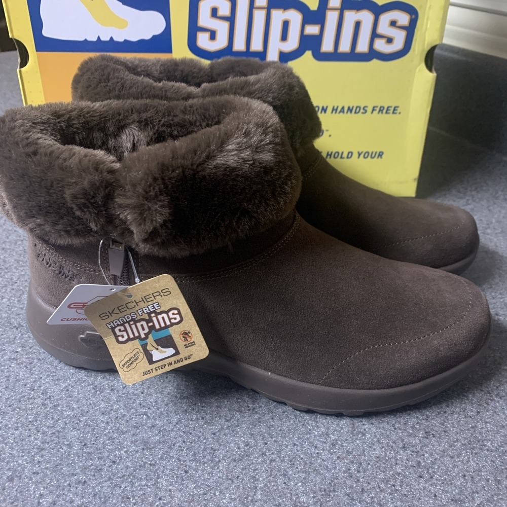 Ladies Skechers Boots On-The-Go Joy Size 10 Hands Free Slip In Pillow Heel - Picture 7 of 14
